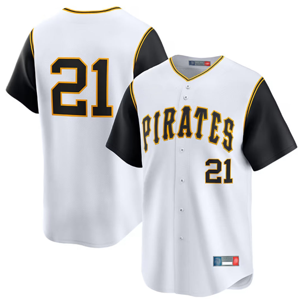 harde P.Pirates #21 Roberto Clemente Player White Throwback Cooperstown Limited Stitched Jerseys
