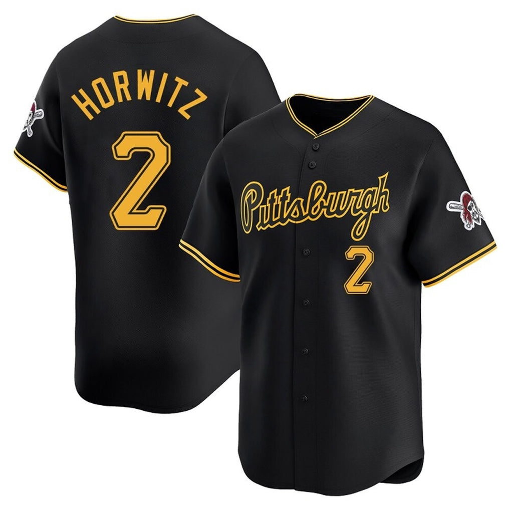 harde P.Pirates #2 Spencer Horwitz Player Black Alt Home Limited Stitched Jerseys