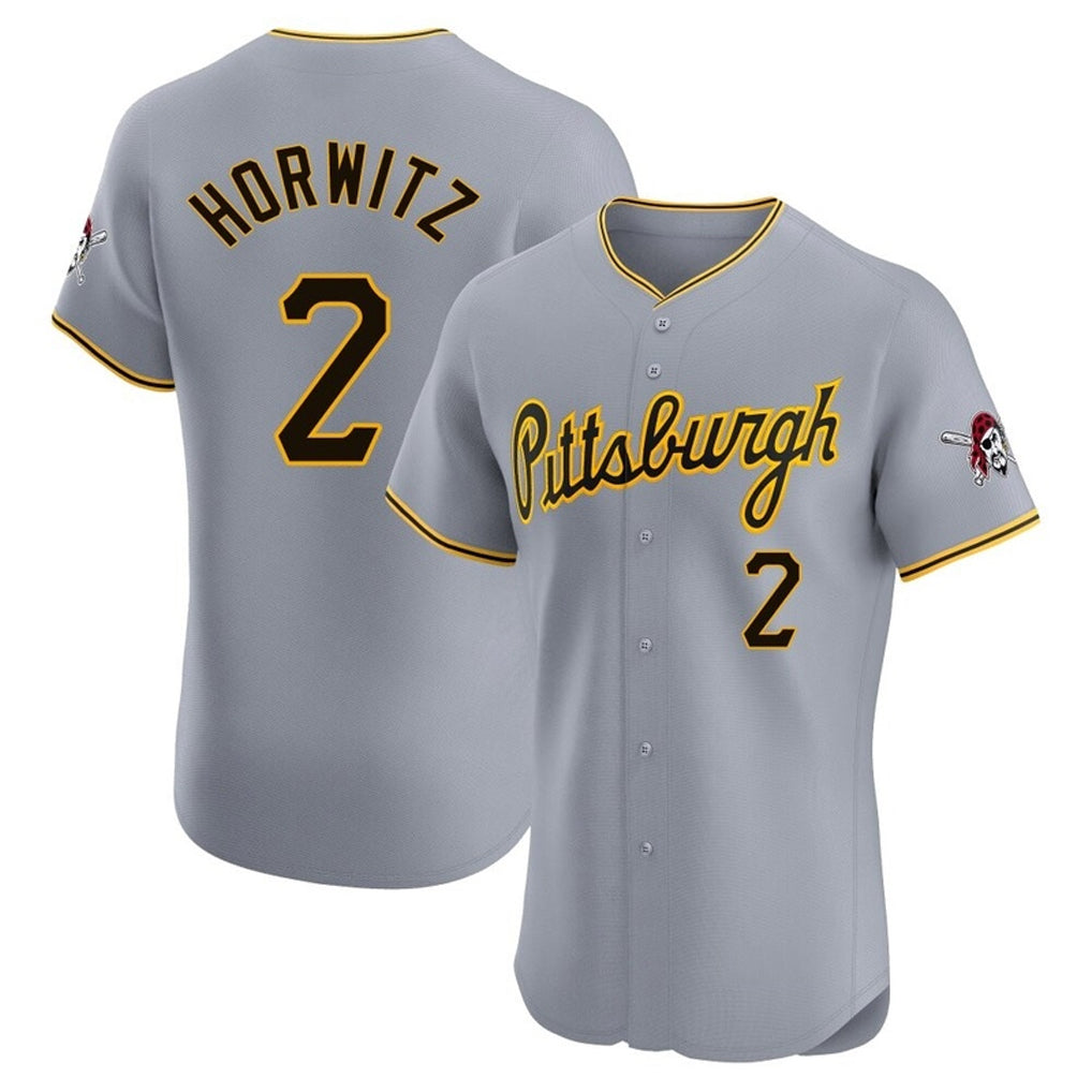 harde P.Pirates #2 Spencer Horwitz Player Gray Road Home Limited Elite Stitched Jerseys