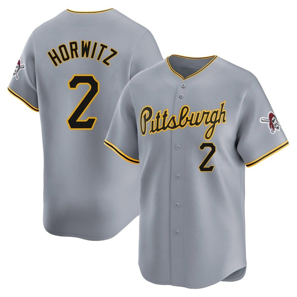 harde P.Pirates #2 Spencer Horwitz Player Gray Road Home Limited Stitched Jerseys