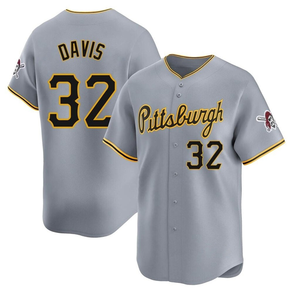 harde P.Pirates #32 Henry Davis Player Gray Road Home Limited Stitched Jerseys