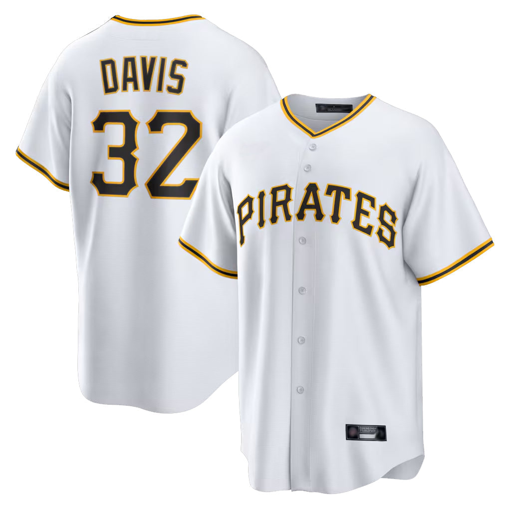 harde P.Pirates #32 Henry Davis Player White Home Game Stitched Jerseys