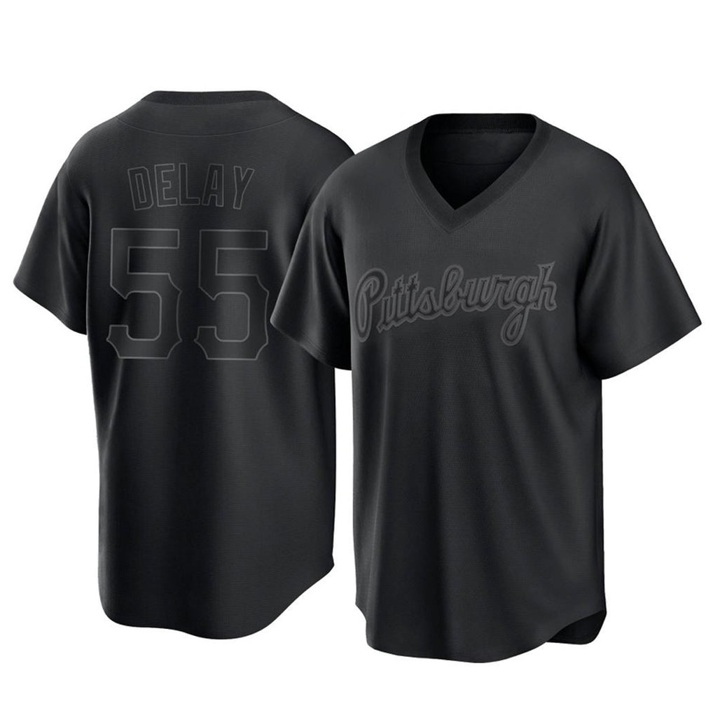 harde P.Pirates #55 Jason Delay Player Black Fashion Home Game Stitched Jerseys