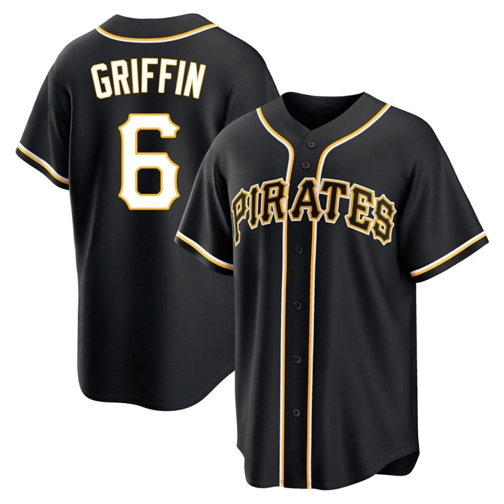 harde P.Pirates #6 Konnor Griffin Player Black Fashion Out Home Game Stitched Jerseys