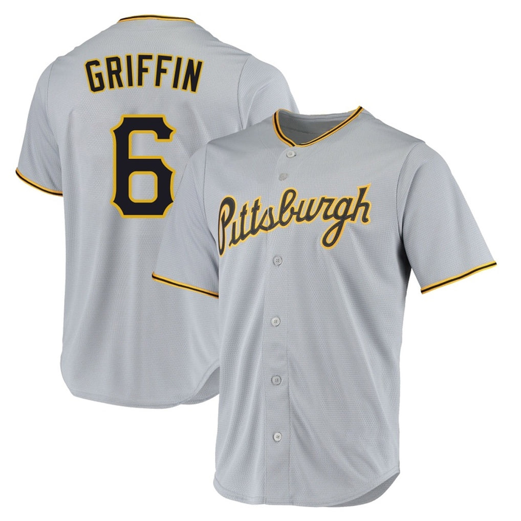 harde P.Pirates #6 Konnor Griffin Player Gray Road Home Game Stitched Jerseys