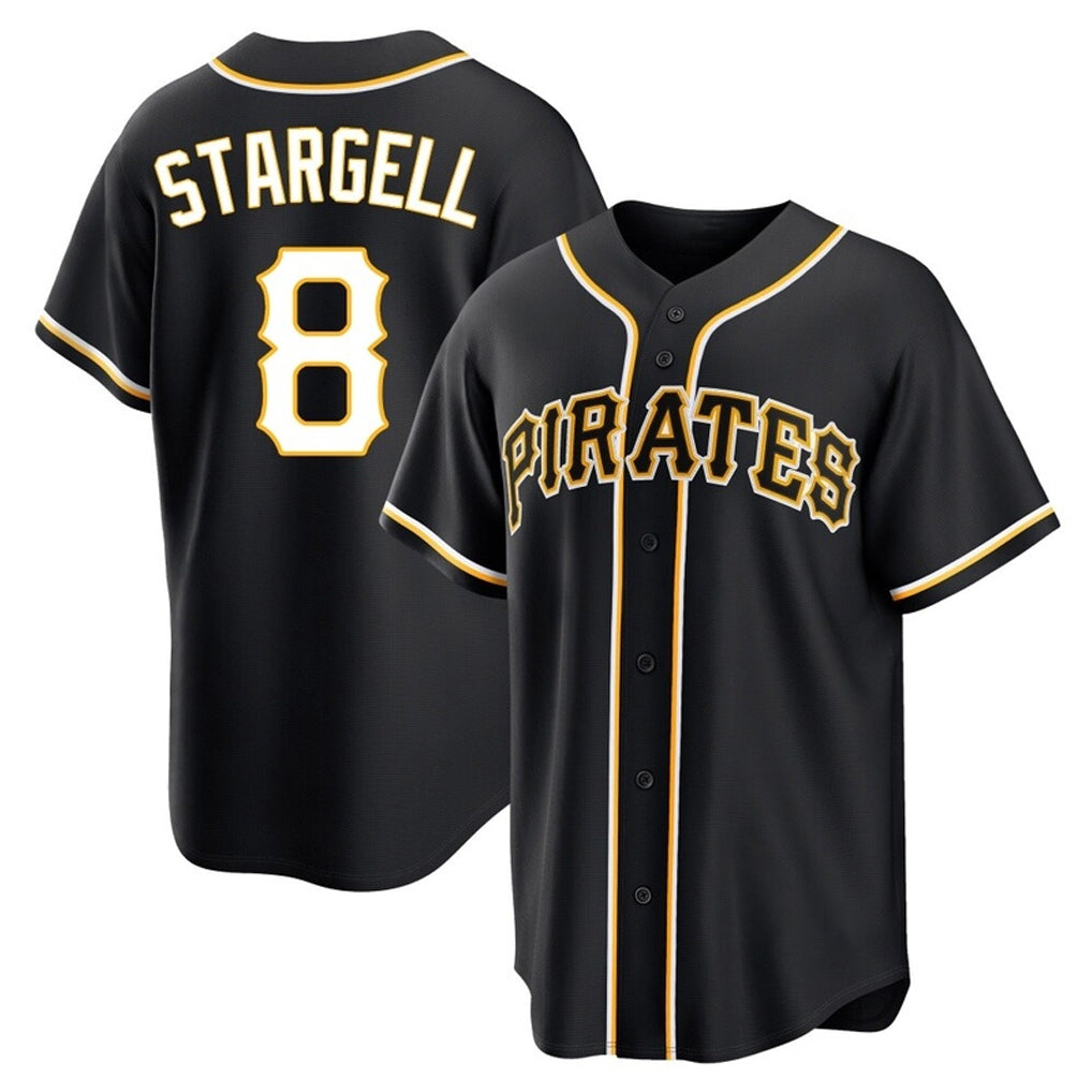 harde P.Pirates #8 Willie Stargell Player Black Fashion Out Home Game Stitched Jerseys