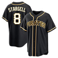 harde P.Pirates #8 Willie Stargell Player Black Fashion Out Home Game Stitched Jerseys