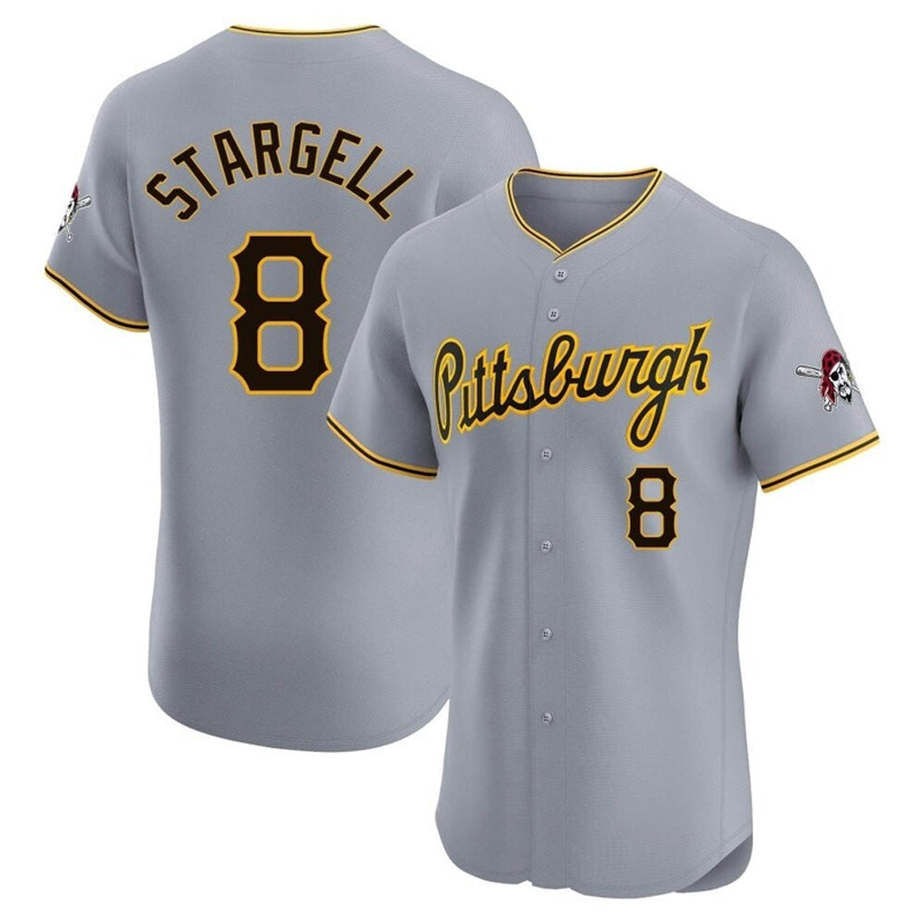 harde P.Pirates #8 Willie Stargell Player Gray Road Home Limited Elite Stitched Jerseys