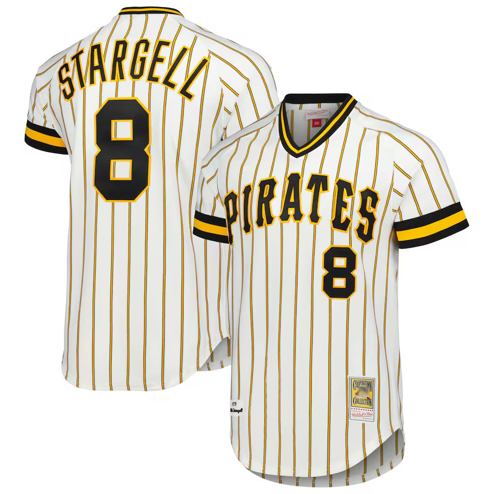 harde P.Pirates #8 Willie Stargell Player White Mitchell & Ness Cooperstown Collection 1979 Limited Stitched Jerseys