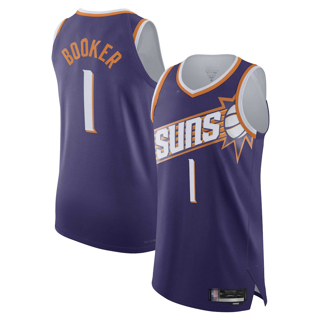harde P.Suns #1 Devin Booker Purple Authentic Jerseys - Icon Edition