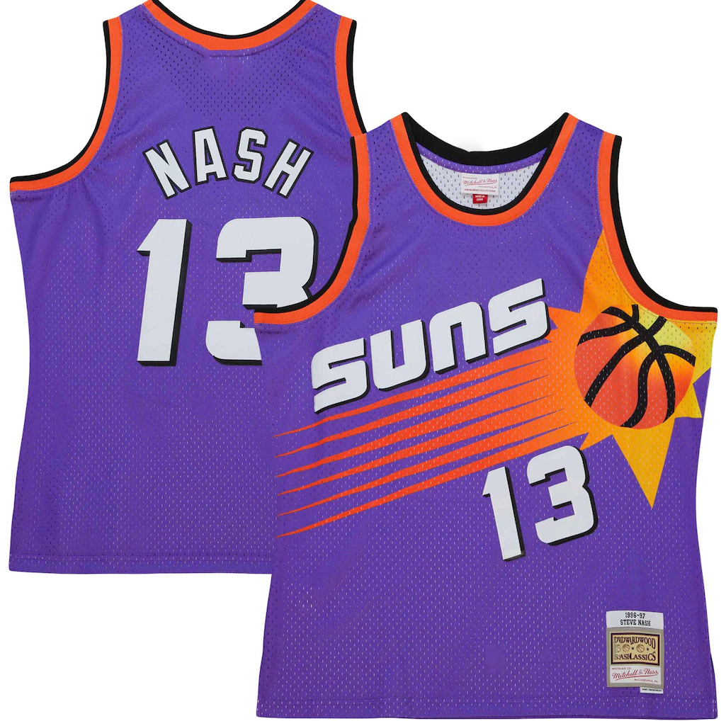 harde P.Sunss #13 Steve Nash Mitchell & Ness Purple Hardwood Classics 1996-1997 Tropical Swingman Jerseys