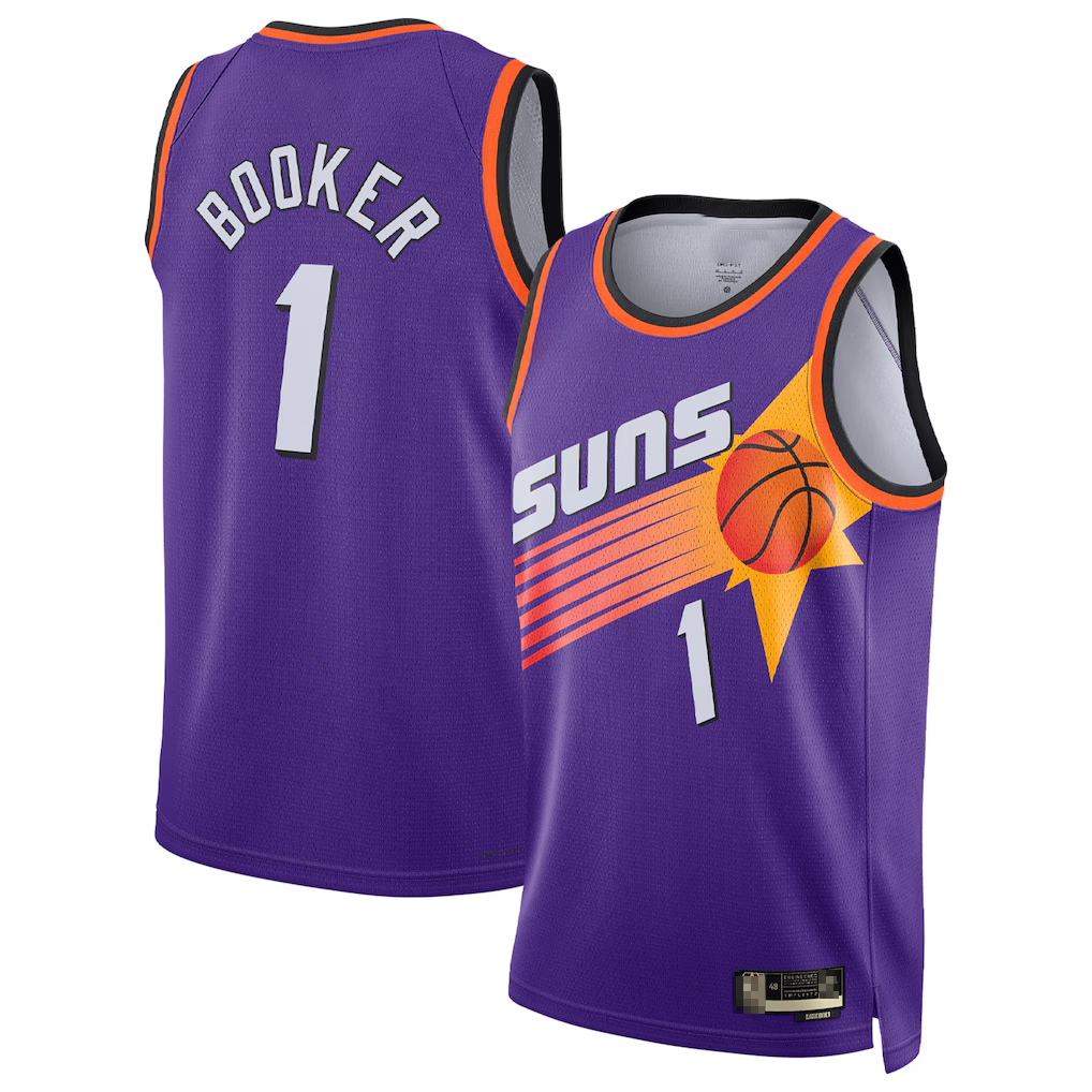 harde P.Sunss #1 Devin Booker Purple Swingman Jerseys - Classic Edition