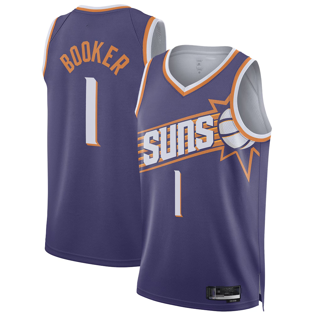 harde P.Sunss #1 Devin Booker Purple Swingman Jerseys - Icon Edition