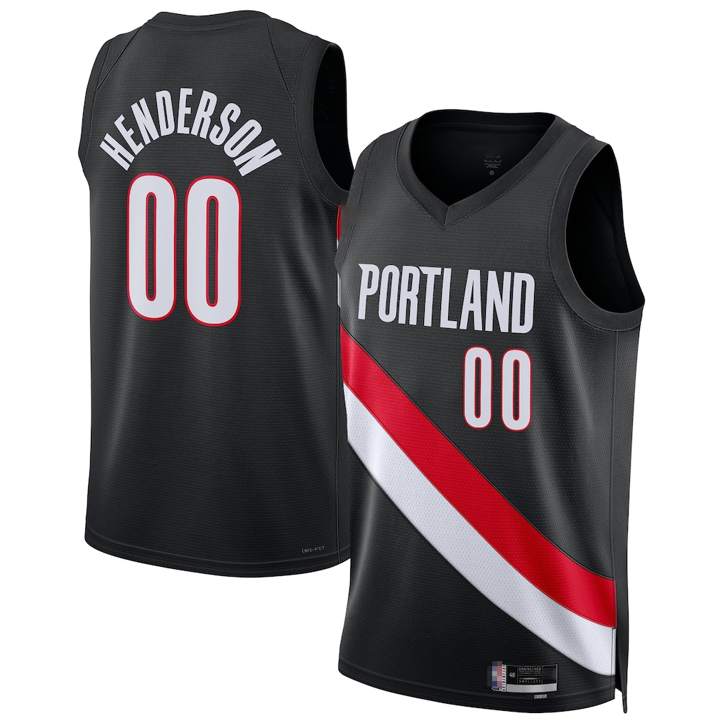harde PT.Blazers #00 Scoot Henderson Black Swingman Jerseys - Icon Edition