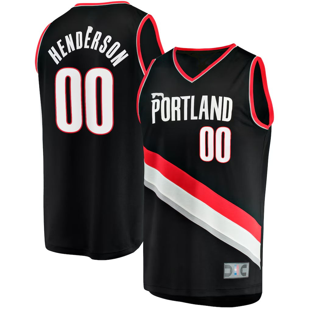 harde PT.Blazers #00 Scoot Henderson Fanatics Black Fast Break Replica Jerseys - Icon Edition