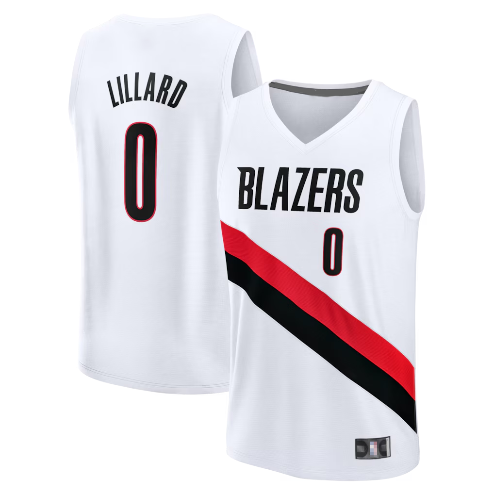 harde PT.Blazers #0 Damian Lillard Fanatics White Fast Break Replica Player Jerseys - Association Edition