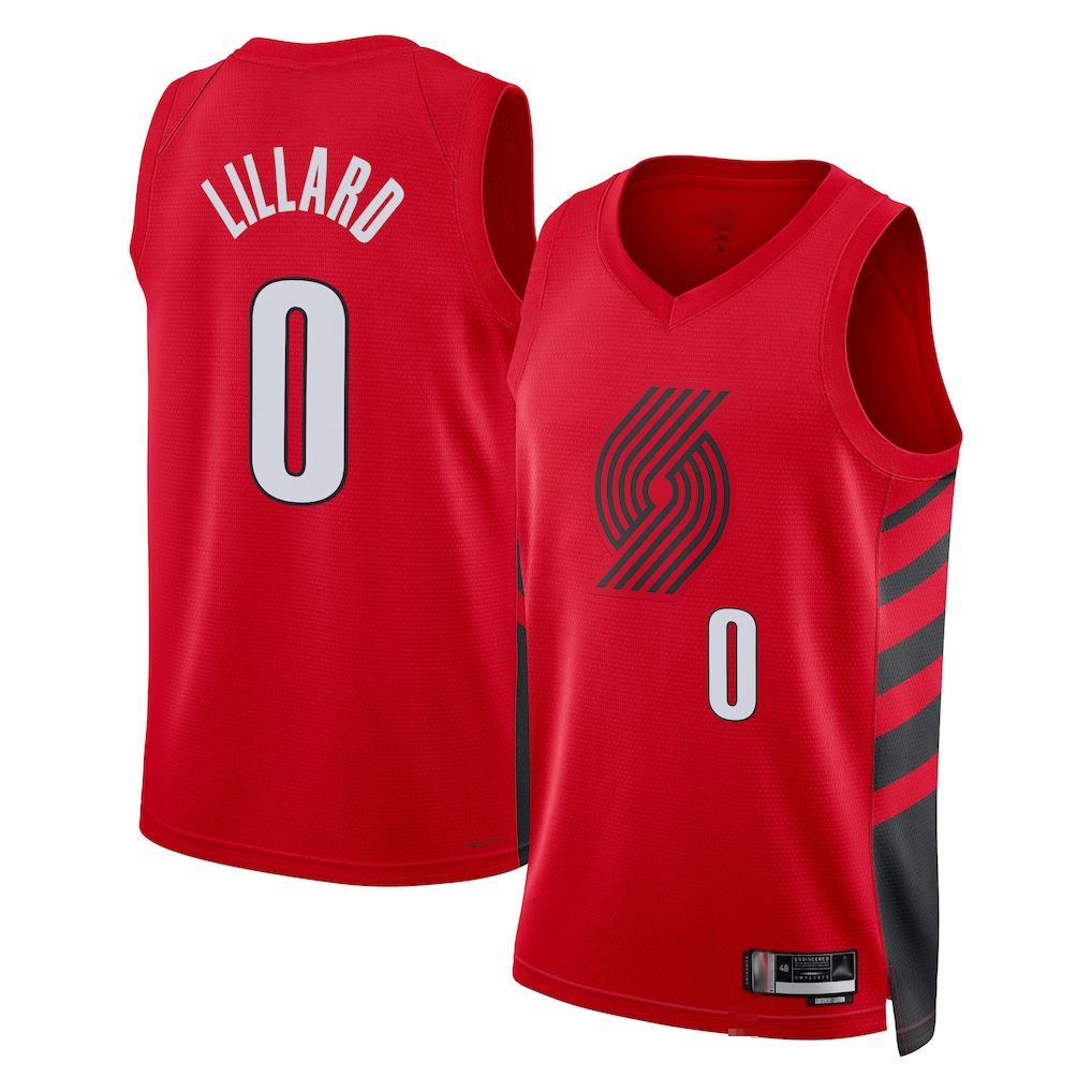 harde PT.Blazers #0 Damian Lillard White Swingman Jerseys - Association Edition