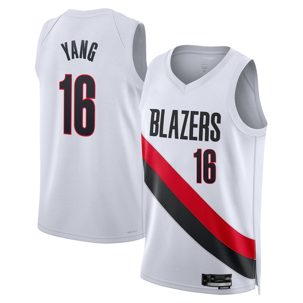 harde PT.Blazers #16 Yang Hansen White Swingman Jerseys - Association Edition