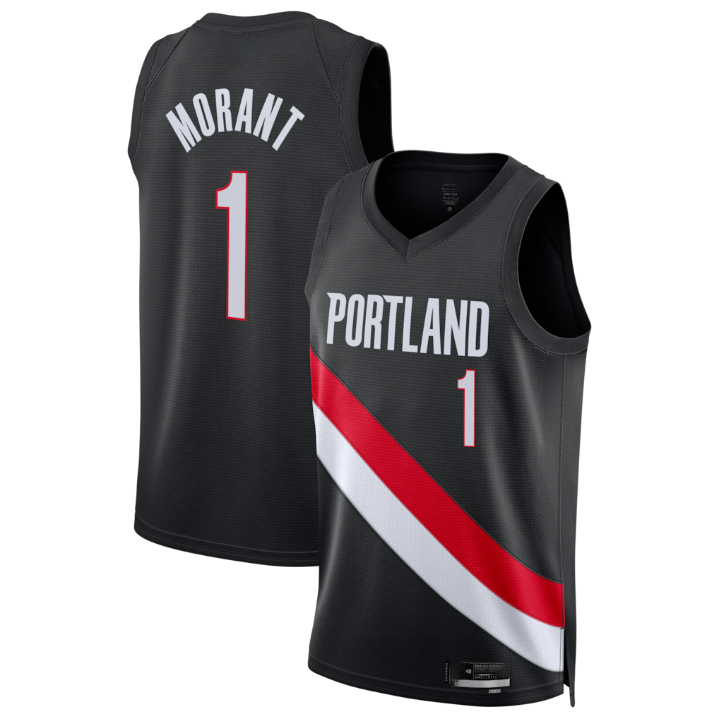 harde PT.Blazers #1 Ja Morant Black Swingman Jerseys - Icon Edition