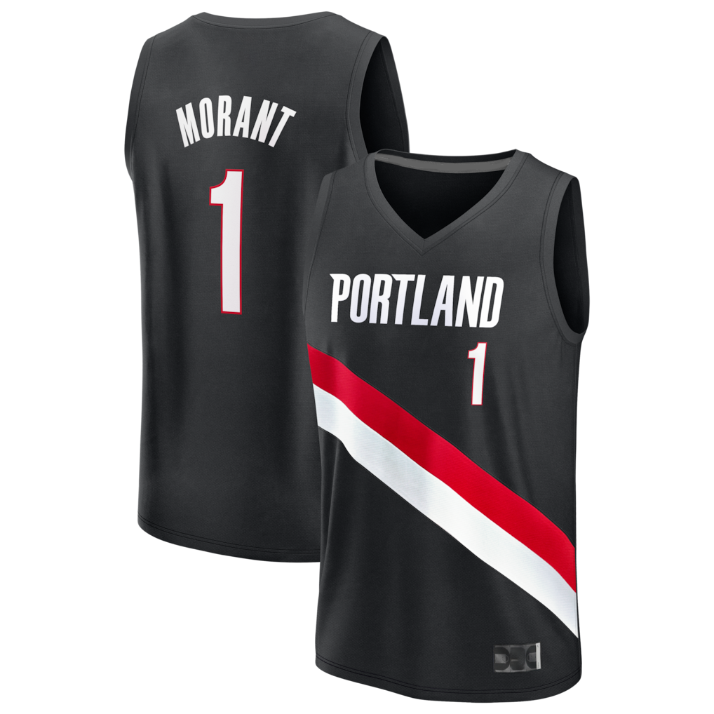 harde PT.Blazers #1 Ja Morant Fanatics Black Fast Break Jerseys - Icon Edition