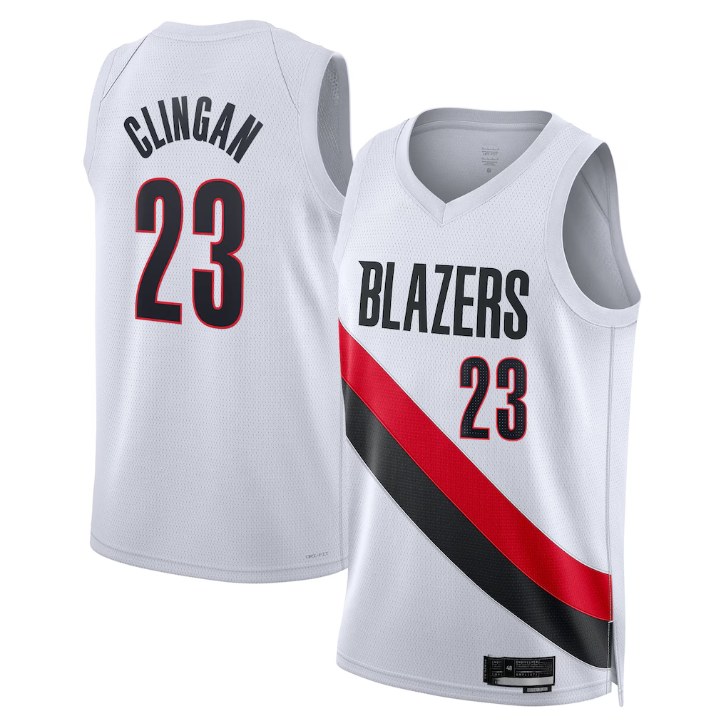 harde PT.Blazers #23 Donovan Clingan White Swingman Jerseys - Association Edition