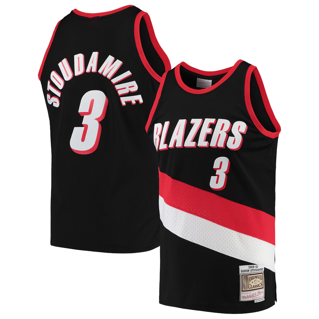 harde PT.Blazers #3 Damon Stoudamire Mitchell & Ness Black 1999-2000 Hardwood Classics Swingman Jerseys