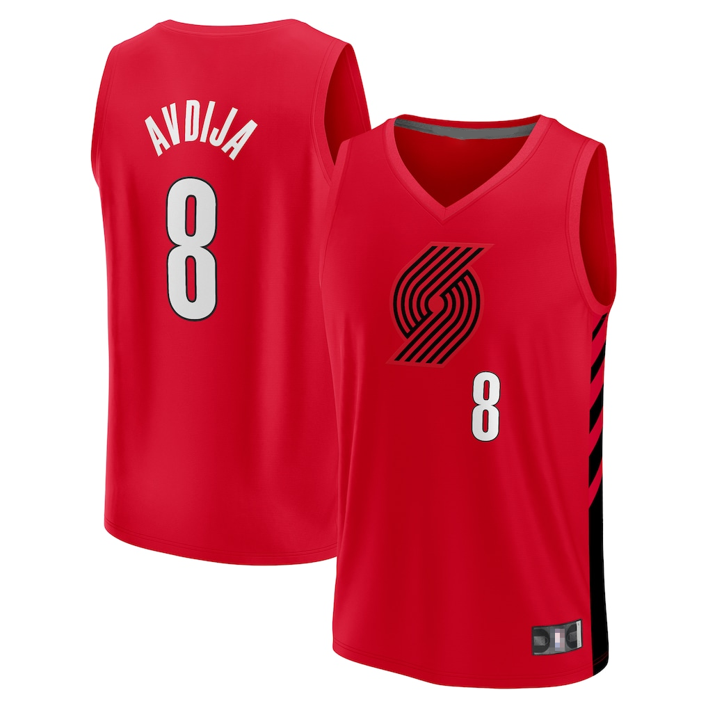 harde PT.Blazers #8 Deni Avdija Fanatics Red Fast Break Player Jerseys - Statement Edition