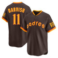 harde S.Diego Padres #11 Yu Darvish Player Brown Home Cooperstown Collection Replica Game Stitched Jerseys
