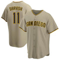 harde S.Diego Padres #11 Yu Darvish Player Khaki Home Game Stitched Jerseys