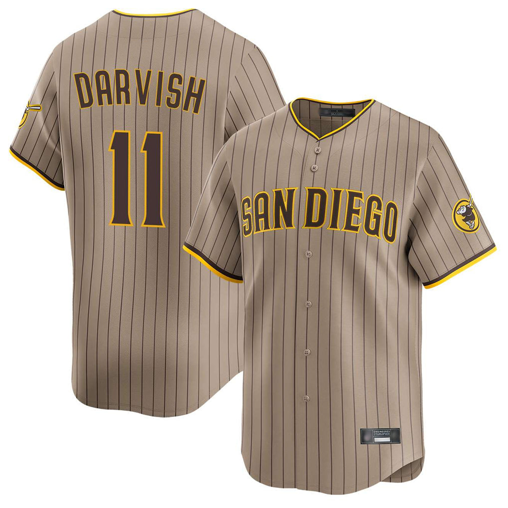 harde S.Diego Padres #11 Yu Darvish Player Khaki Home Limited Stitched Jerseys