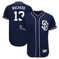 harde S.Diego Padres #13 Manny Machado Player Navy Majestic Patch Flex Base Game Stitched Jerseys