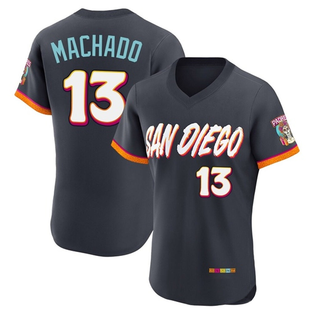 harde S.Diego Padres #13 Manny Machado Player Obsidian 2026 City Connect Home Elite T-shirt Stitched Jerseys