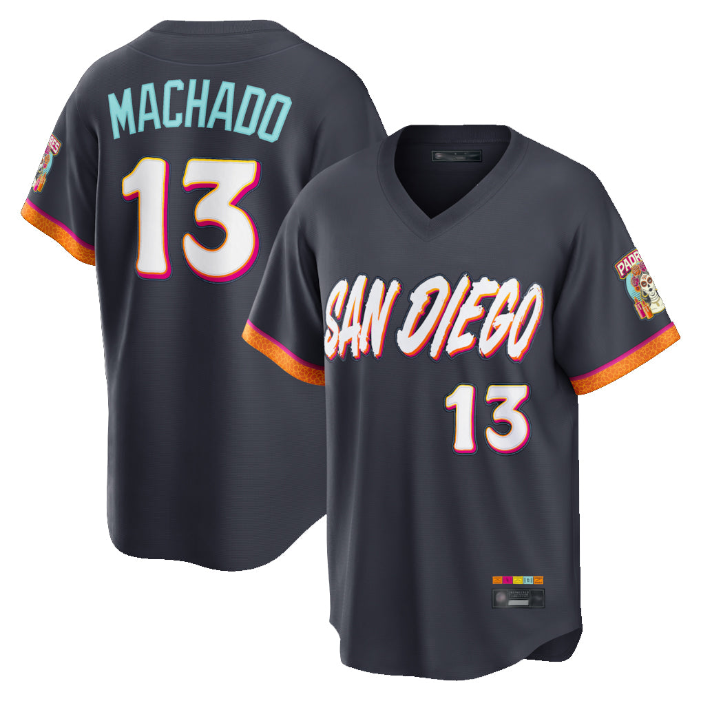 harde S.Diego Padres #13 Manny Machado Player Obsidian 2026 City Connect Home Game T-shirt Stitched Jerseys