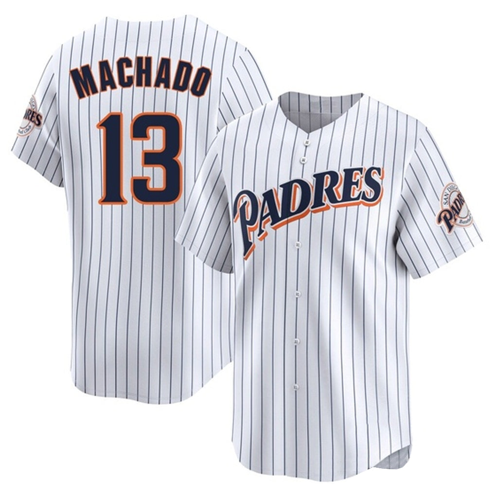 harde S.Diego Padres #13 Manny Machado Player White Cooperstown Collection Limited Home Stitched Jerseys