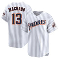 harde S.Diego Padres #13 Manny Machado Player White Cooperstown Collection Limited Home Stitched Jerseys