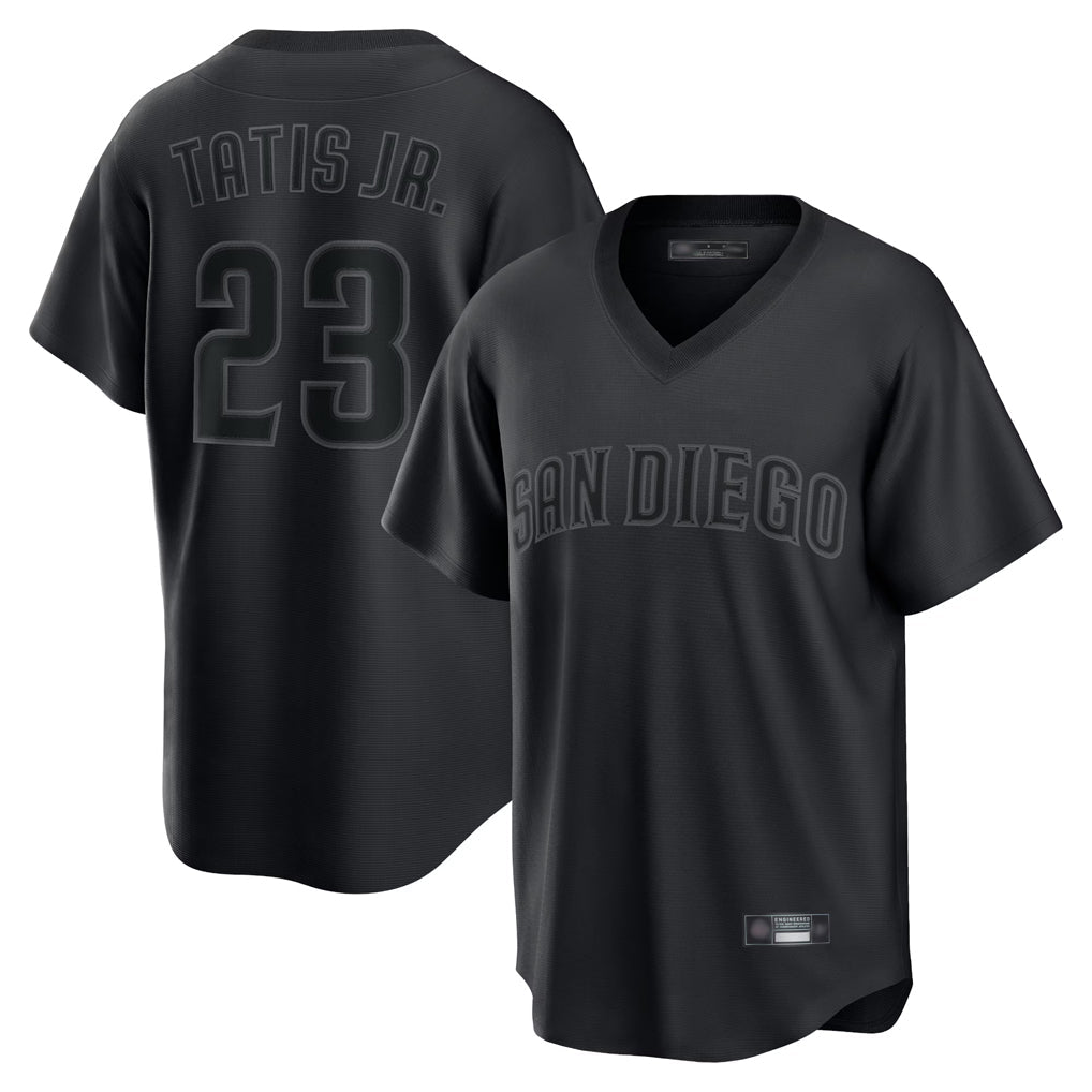 harde S.Diego Padres #23 Fernando Tatis Jr Player Black Home Game T-shirt Stitched Jerseys