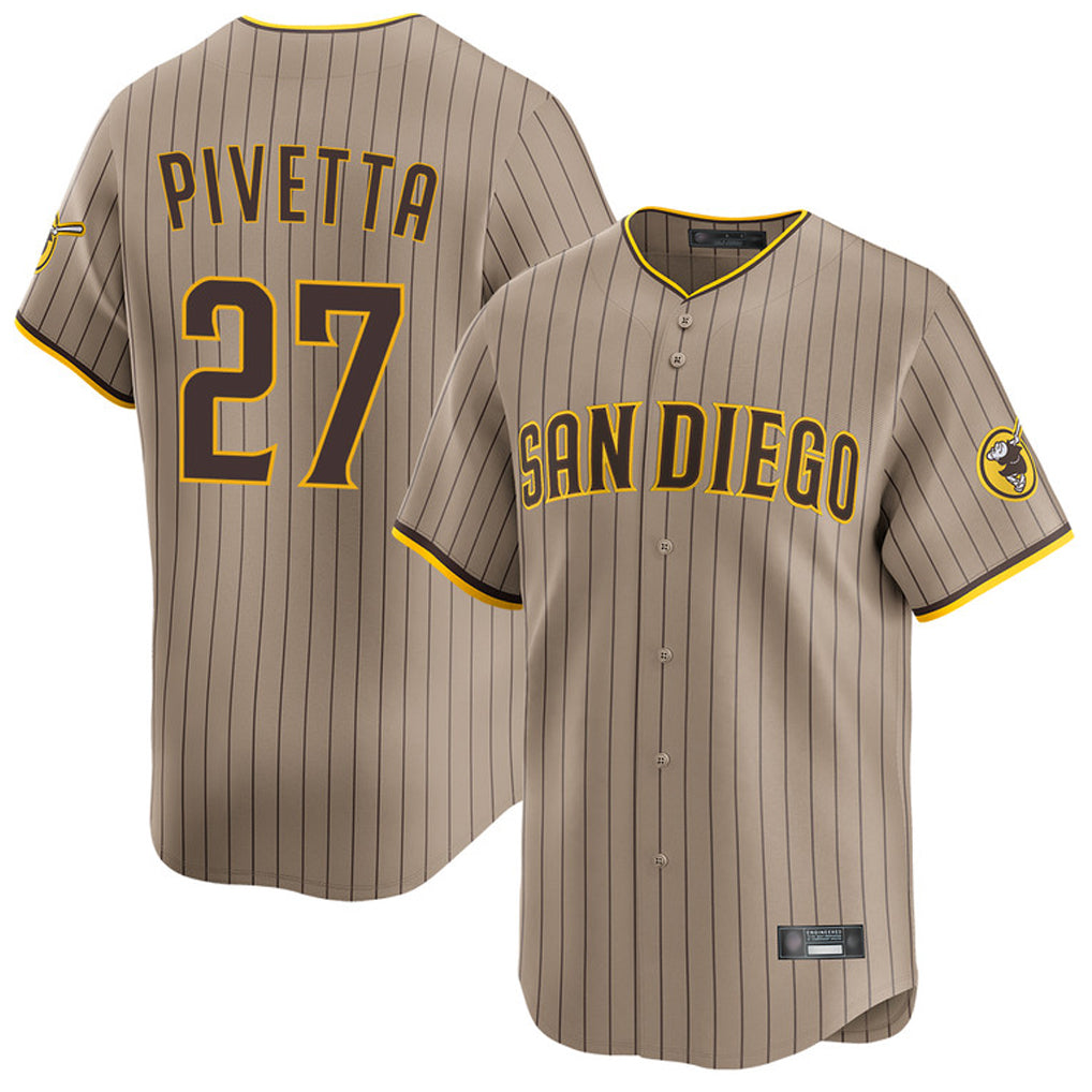 harde S.Diego Padres #27 Nick Pivetta Player Khaki Home Limited Stitched Jerseys