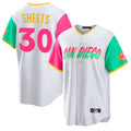 harde S.Diego Padres #30 Gavin Sheets Player White City Connect Home Game Stitched Jerseys