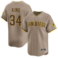 harde S.Diego Padres #34 Michael King Player Khaki Home Limited Stitched Jerseys