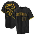 harde S.Diego Padres #58 Wandy Peralta Player Black Snake Skin City Home Game Stitched Jerseys