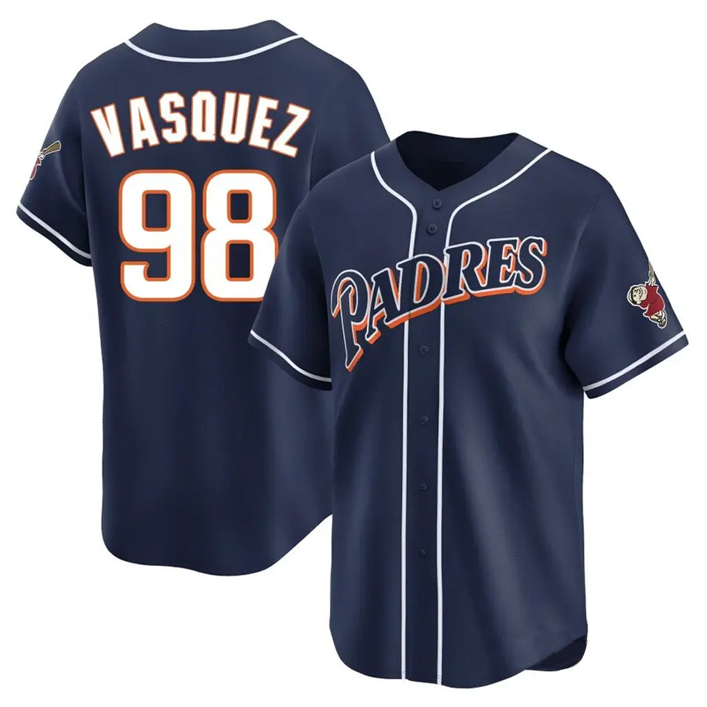harde S.Diego Padres #98 Randy Vasquez Player Navy Cooperstown Collection Limited Home Stitched Jerseys