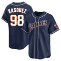 harde S.Diego Padres #98 Randy Vasquez Player Navy Cooperstown Collection Limited Home Stitched Jerseys