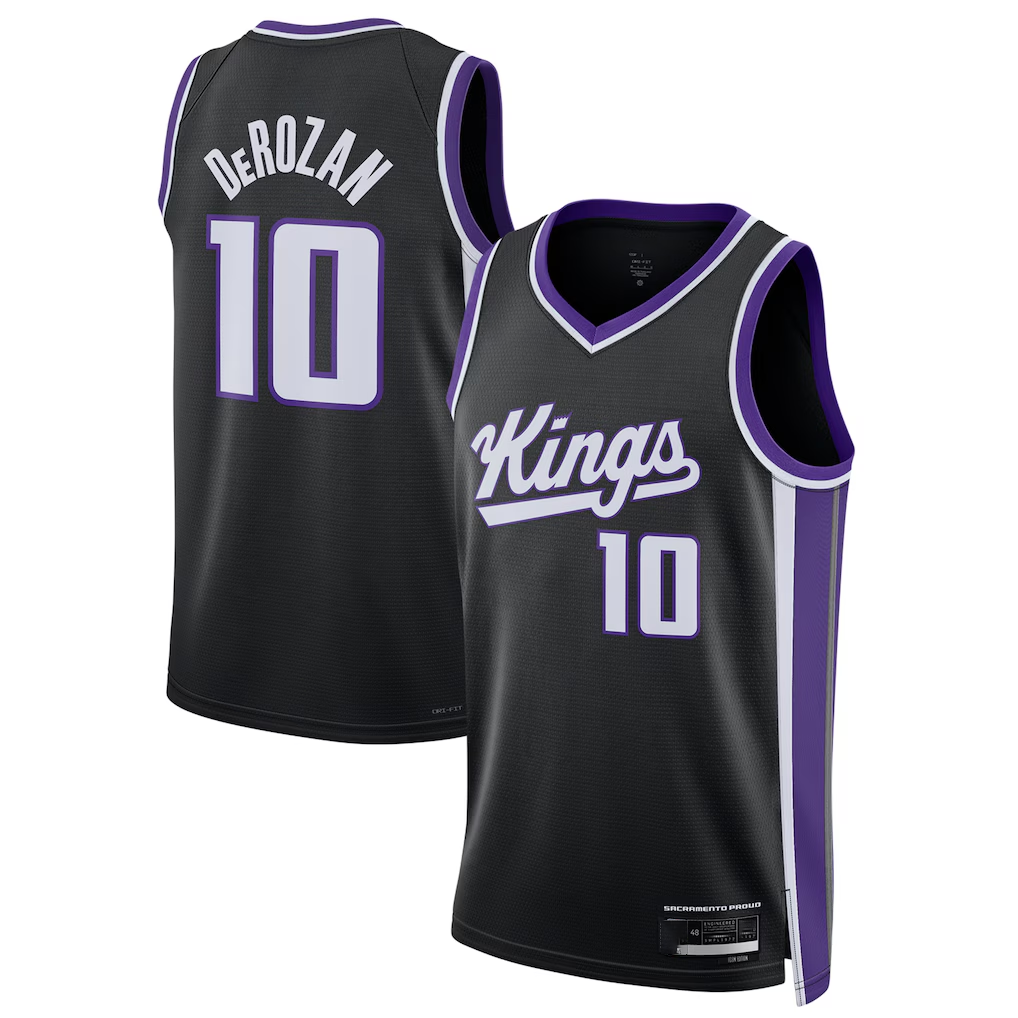 harde S.Kings #10 DeMar DeRozan Black Swingman Player Jerseys - Icon Edition