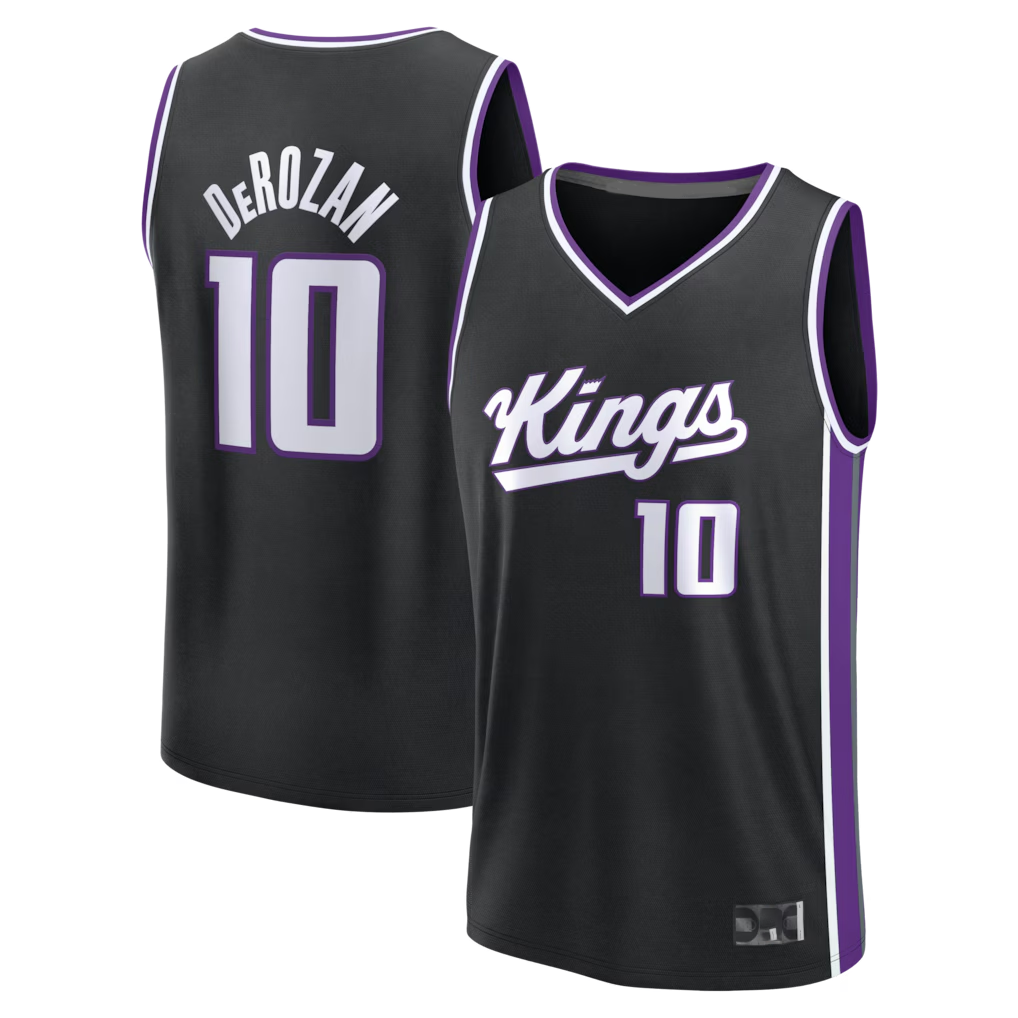 harde S.Kings #10 DeMar DeRozan Fanatics Black Fast Break Replica Player Jerseys - Icon Edition