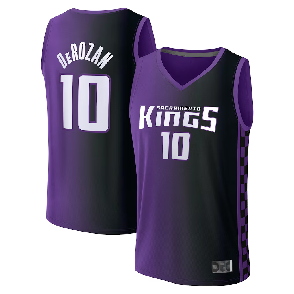 harde S.Kings #10 DeMar DeRozan Fanatics Purple Fast Break Replica Jerseys - Statement Edition