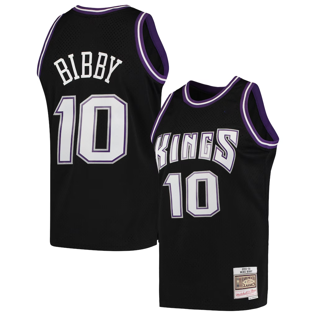 harde S.Kings #10 Mike Bibby Mitchell & Ness Black Hardwood Classics Swingman Jerseys