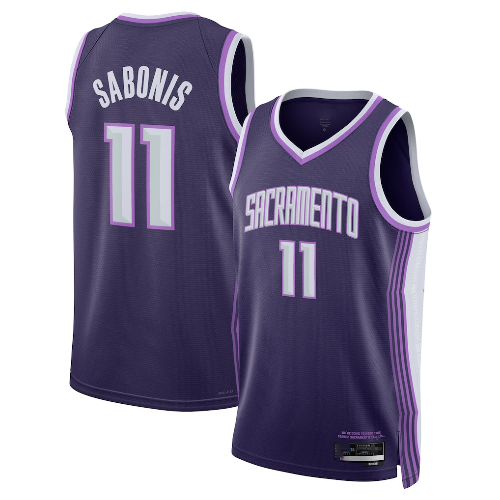 harde S.Kings #11 Domantas Sabonis Purple 2025-2026 Swingman Jerseys - City Edition