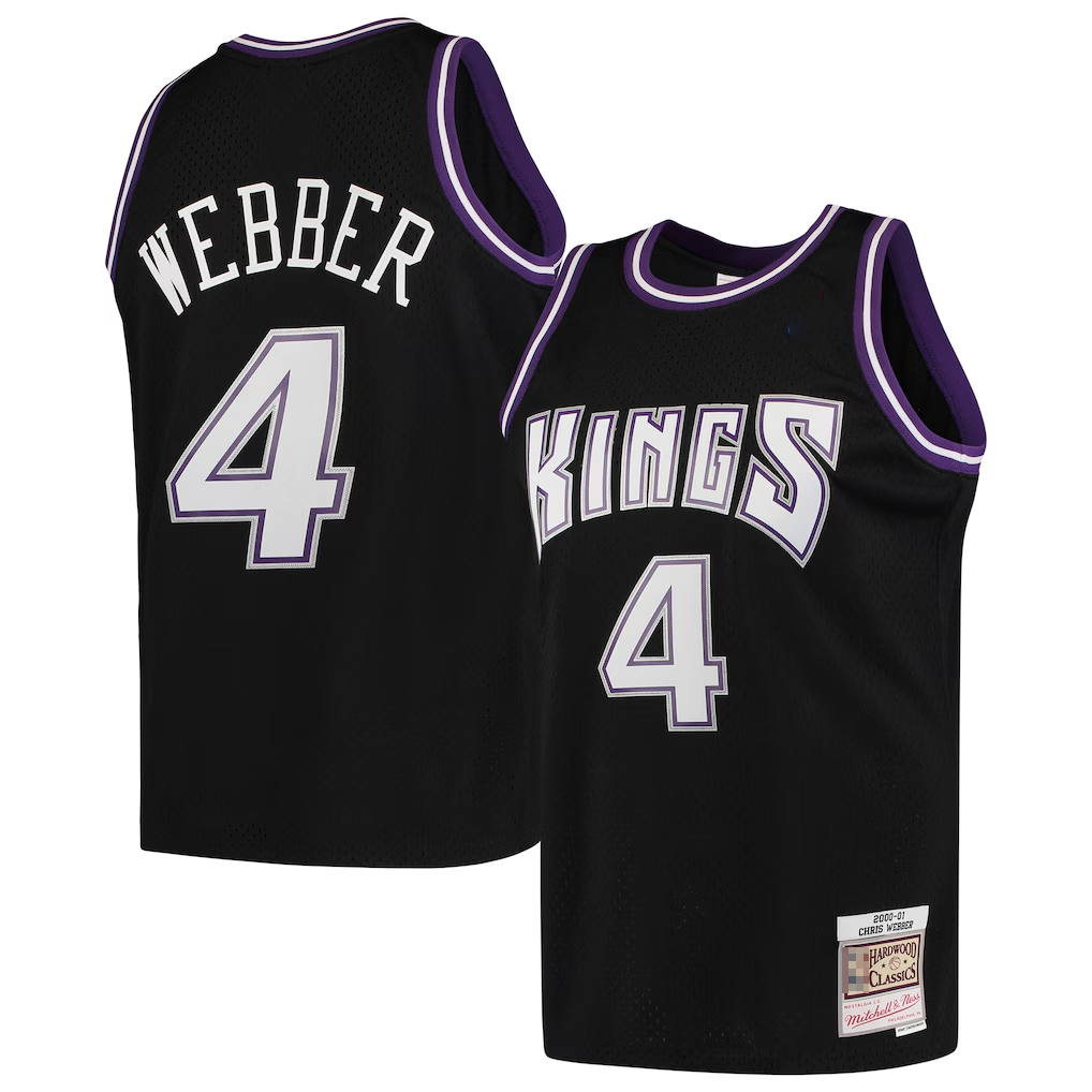 harde S.Kings #4 Chris Webber Mitchell & Ness Black 2000-2001 Hardwood Classics Swingman Jerseys