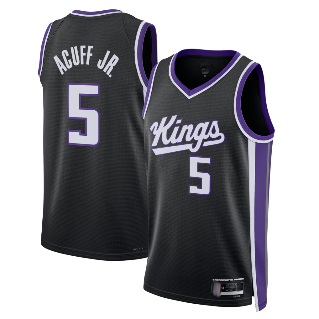 harde S.Kings #5 Darius Acuff Jr. Black Swingman Jerseys - Icon Edition
