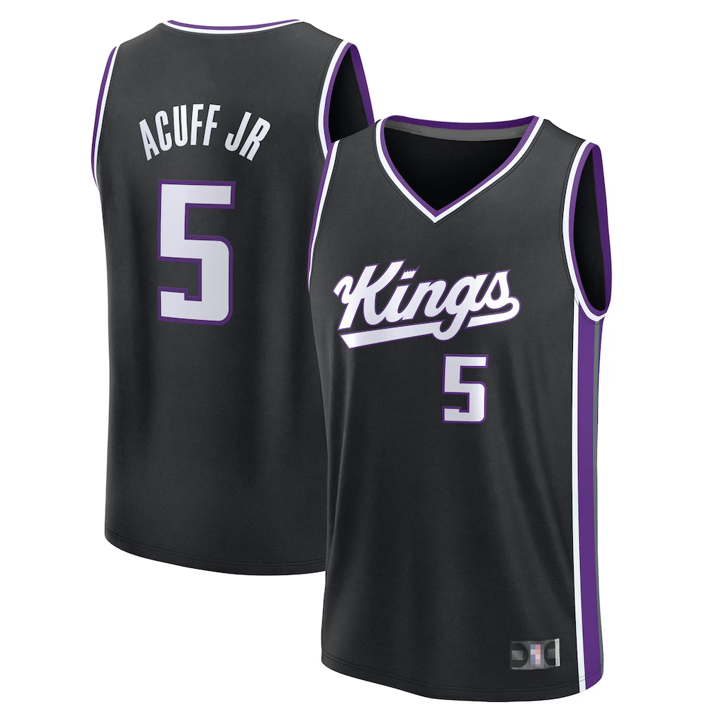 harde S.Kings #5 Darius Acuff Jr. Fanatics Black 2026 Draft First Round Pick Fast Break Jerseys - Icon Edition